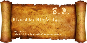 Blaschke Mihály névjegykártya